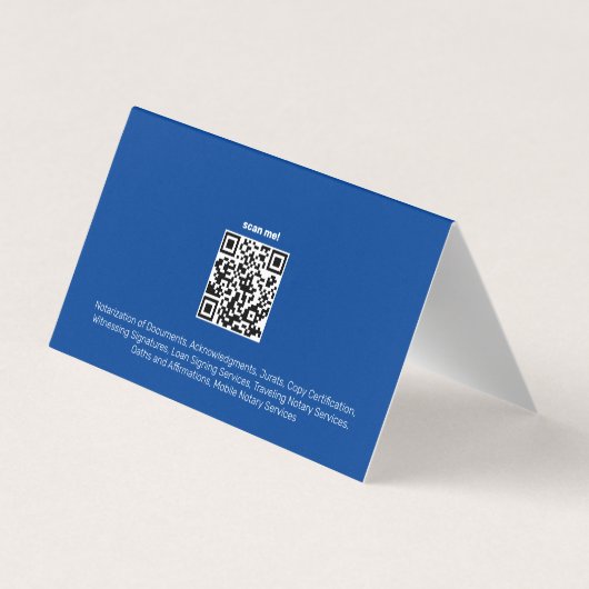 Notaris Openbare Aangepaste QR & Foto Visitekaartje (Achterkant)