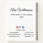 Notaris Openbare akte ondertekenaar voeg naam adre Notitieboek (Achterkant)