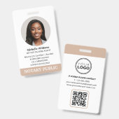 Notaris Openbare Akte Ondertekeningsagent Foto-ID  Badge (Voor- en achterkant)