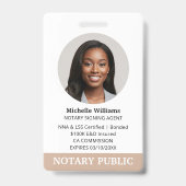 Notaris Openbare Akte Ondertekeningsagent Foto-ID  Badge (Voorzijde)