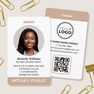 Notaris Openbare Akte Ondertekeningsagent Foto-ID  Badge