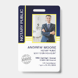 Notaris Openbare Akte Ondertekeningsagent ID Badge
