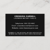 Notaris Openbare Apostille Dienst Modern Zwart Visitekaartje (Achterkant)