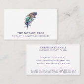 Notaris Openbare Apostille Service Waterverf Feath Visitekaartje (Voorkant / Achterkant)