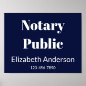 Notaris Openbare Blauwe Naam Telefoonnummer Venste Poster (Voorkant)