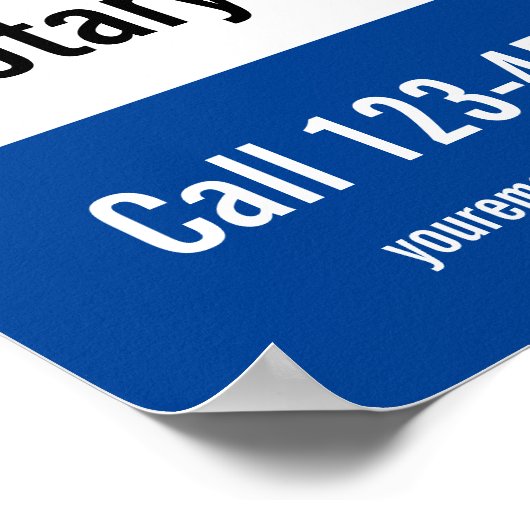 Notaris Openbare Deep Blue White Business Sjabloon Poster (Hoek)