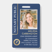 Notaris Openbare ID-foto Elegante Navy Goud Badge (Voorzijde)