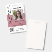 Notaris openbare ID kantoormedewerker stoffig roze Badge (Voor- en achterkant)