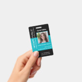 Notaris openbare ID kantoormedewerker zwart turquo Badge (Handheld)
