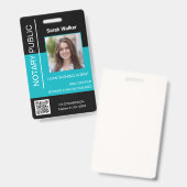 Notaris openbare ID kantoormedewerker zwart turquo Badge (Voor- en achterkant)
