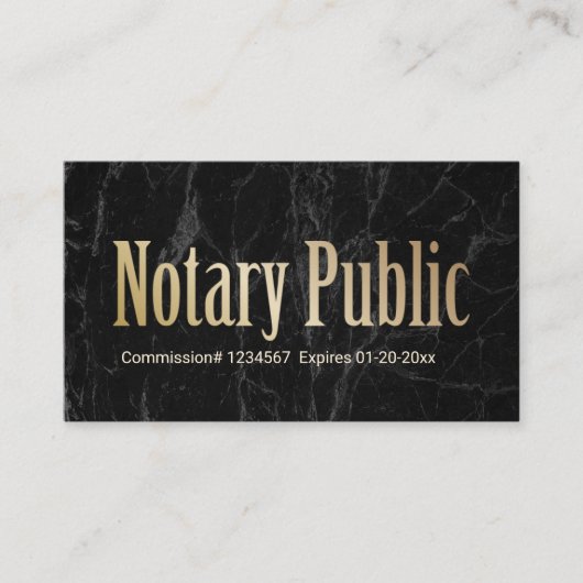 Notaris openbare lening ondertekenaar Modern marme Visitekaartje (Voorkant)