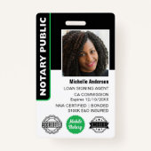 Notaris openbare lening ondertekenende agent foto badge (Voorkant)