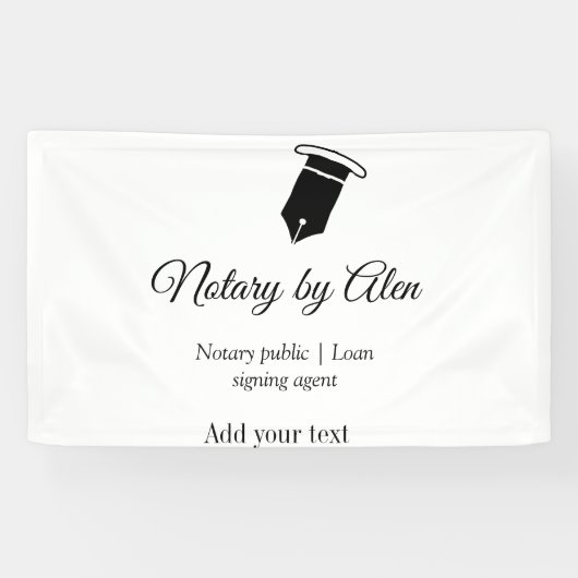 Notaris Openbare lening ondertekenende agent naam Spandoek (Horizontaal)