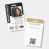 Notaris Openbare Lening Ondertekening Agent Foto I Badge (Voor- en achterkant)