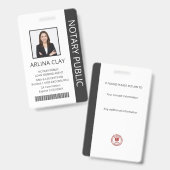 Notaris Openbare Lening Ondertekening Agent ID Bad Badge (Voor- en achterkant)