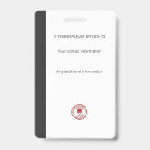 Notaris Openbare Lening Ondertekening Agent ID Bad Badge (Achterkant)
