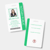 Notaris Openbare Lening Ondertekening Agent ID Bad Badge (Voor- en achterkant)
