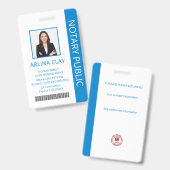 Notaris Openbare Lening Ondertekening Agent ID Bad Badge (Voor- en achterkant)