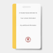 Notaris Openbare Lening Ondertekening Agent ID Bad Badge (Achterkant)
