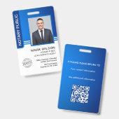 Notaris Openbare Lening Ondertekening Agent ID Badge (Voor- en achterkant)
