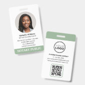 Notaris Openbare Lening Ondertekening Agent ID Fot Badge (Voor- en achterkant)