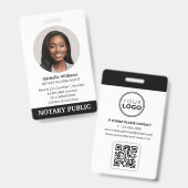 Notaris Openbare Lening Ondertekening Agent ID Fot Badge (Voor- en achterkant)