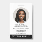 Notaris Openbare Lening Ondertekening Agent ID Fot Badge (Voorzijde)