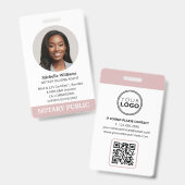 Notaris Openbare Lening Ondertekening Agent ID Fot Badge (Voor- en achterkant)