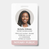 Notaris Openbare Lening Ondertekening Agent ID Fot Badge (Voorzijde)