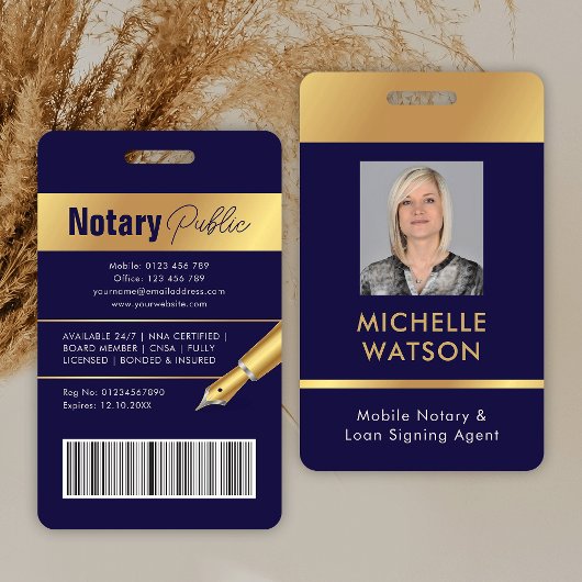 Notaris Openbare Lening Ondertekening Agent Medewe Badge