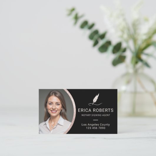 Notaris openbare lening ondertekening agent modern visitekaartje (Staand voorkant)
