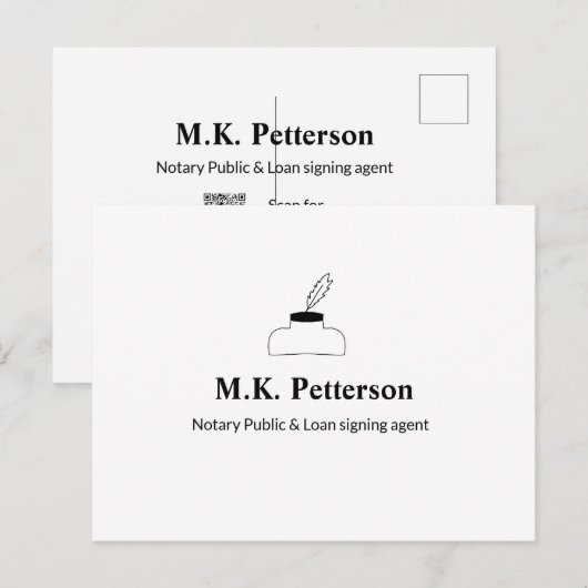 notaris openbare lening ondertekening agent naam a briefkaart (Voorkant / Achterkant)