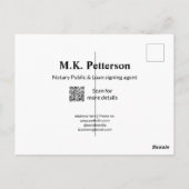 notaris openbare lening ondertekening agent naam a briefkaart (Achterkant)