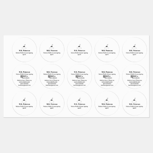 notaris openbare lening ondertekening agent naam a labels (Vel)