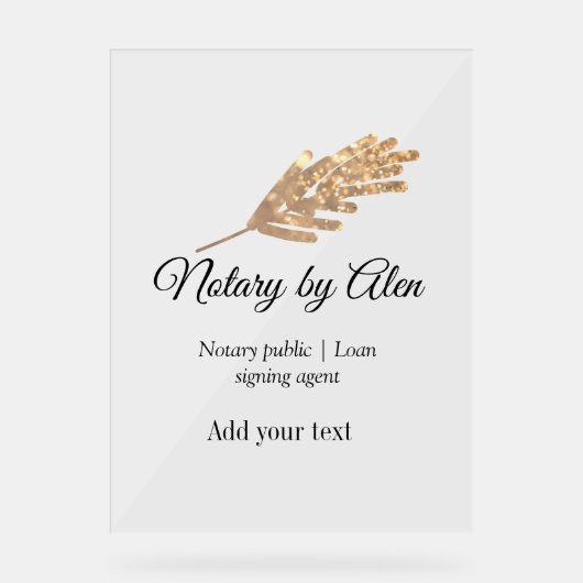 Notaris openbare Lening ondertekening agent toevoe Acryl Bord (Voorkant)