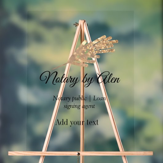 Notaris openbare Lening ondertekening agent toevoe Acryl Bord (Neutraal)