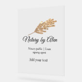 Notaris openbare Lening ondertekening agent toevoe Acryl Bord (Hoek)