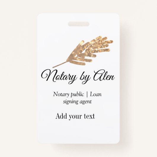 Notaris openbare Lening ondertekening agent toevoe Badge (Voorkant)