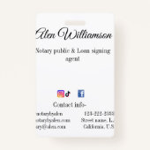 Notaris openbare Lening ondertekening agent toevoe Badge (Achterkant)