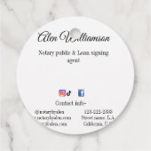 Notaris openbare Lening ondertekening agent toevoe Bedankjes Labels (Achterkant)