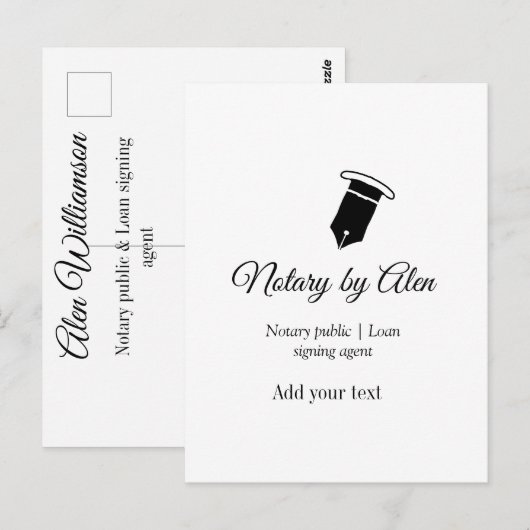 Notaris openbare Lening ondertekening agent toevoe Briefkaart (Voorkant / Achterkant)