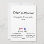 Notaris openbare Lening ondertekening agent toevoe Feestdagenkaart (Achterkant)