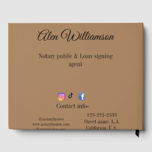 Notaris openbare Lening ondertekening agent toevoe Gastenboek (Achterkant)