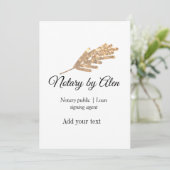 Notaris openbare Lening ondertekening agent toevoe Kaart (Staand voorkant)