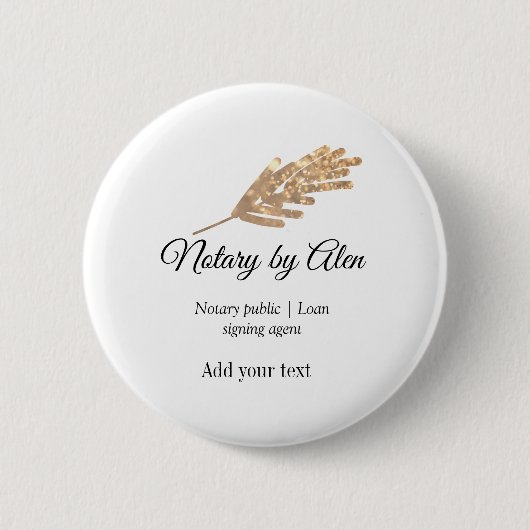 Notaris openbare Lening ondertekening agent toevoe Ronde Button 5,7 Cm (Voorkant)