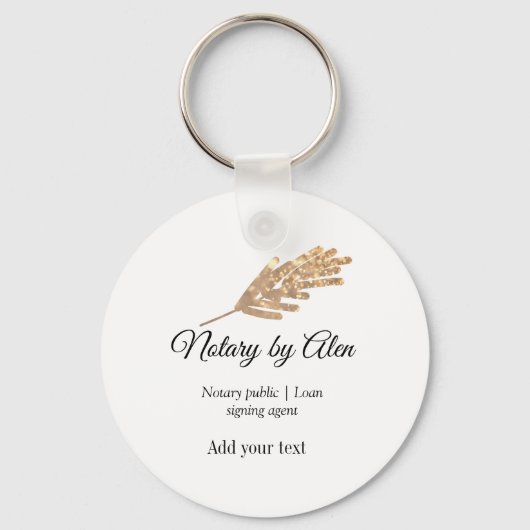 Notaris openbare Lening ondertekening agent toevoe Sleutelhanger (Voorkant)