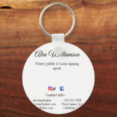 Notaris openbare Lening ondertekening agent toevoe Sleutelhanger (Achterkant)