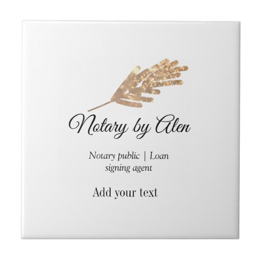 Notaris openbare Lening ondertekening agent toevoe Tegeltje (Voorkant)