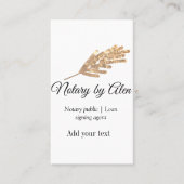 Notaris openbare Lening ondertekening agent toevoe Visitekaartje (Voorkant)