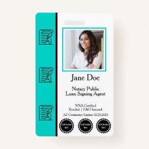 Notaris Openbare Lening Signing Agent Badge met QR